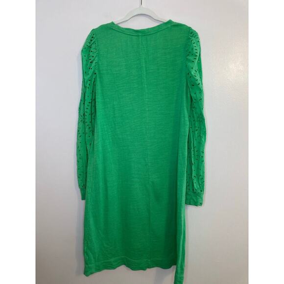 Lilly Pulitzer Womens Jasona Eyelet Long Sleeve Cabana Green Shift Dress Large - Picture 3 of 7